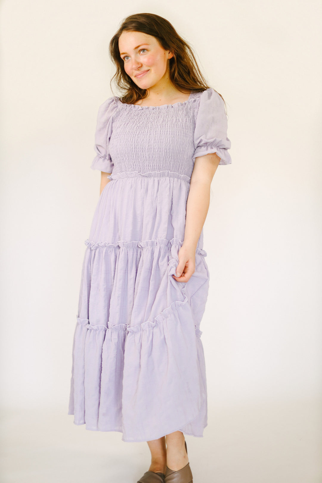 fitted lace wedding dress Lilac Square Neck Dress – Courtney Toliver